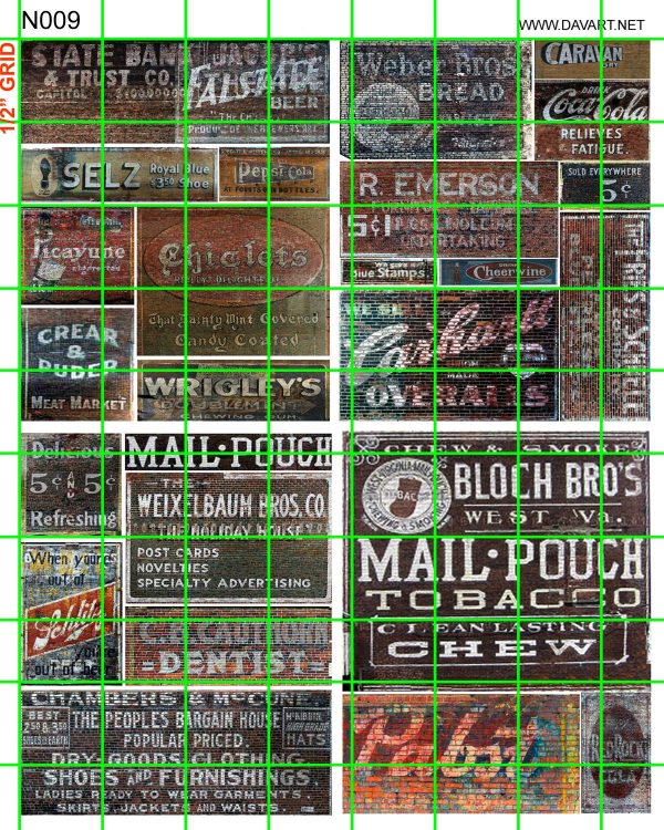 NH025 DAVE'S DECALS 1/2 Set N SCALE GHOST SIGNS TOBACCO SODAS OVERALLS & MORE 