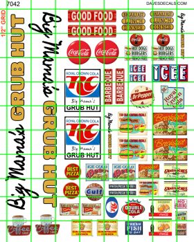 7051 DAVE'S DECALS HO RESTAURANT DINER GRILL SIGNS W/ ASSORTED IMAGES WATERSLIDE 