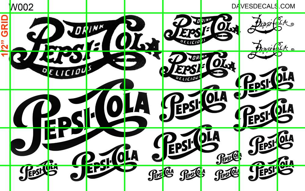 W002 WHITE INK – WHITE PEPSI DECALS ASSORTED SIZES – DAVE'S DECALS ...