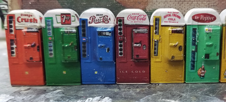 O Scale LIGHTED Vending Machine 1/48 Mountain Dew Machine Illuminated 